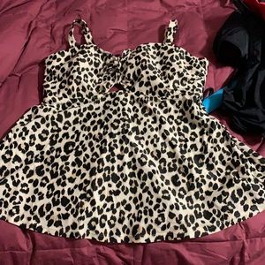 Leopard Print Women's Swim Dress